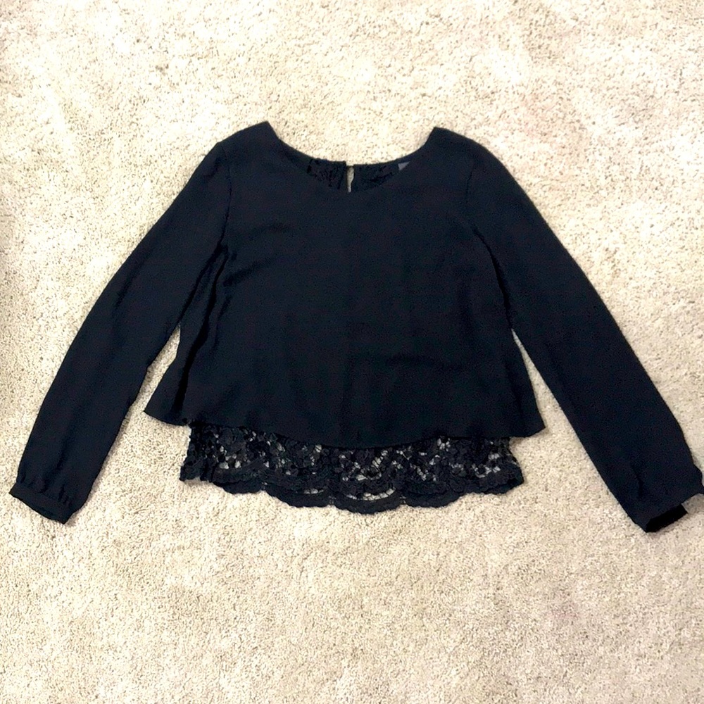 ASTR black blouse with lace back panel